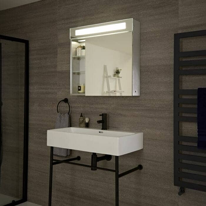 Espejo baño Redondo 80cm con luz led y sistema extensible